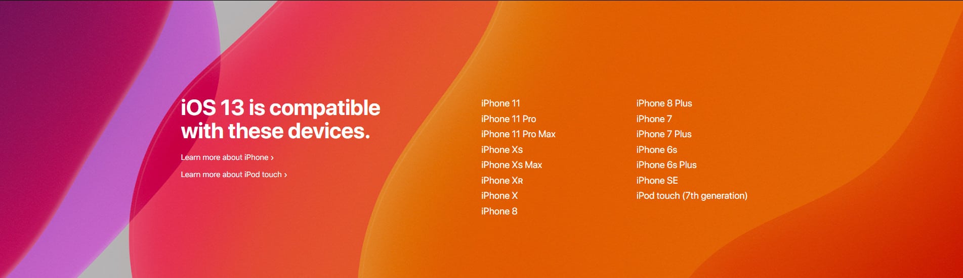 iOS 13 compatible devices