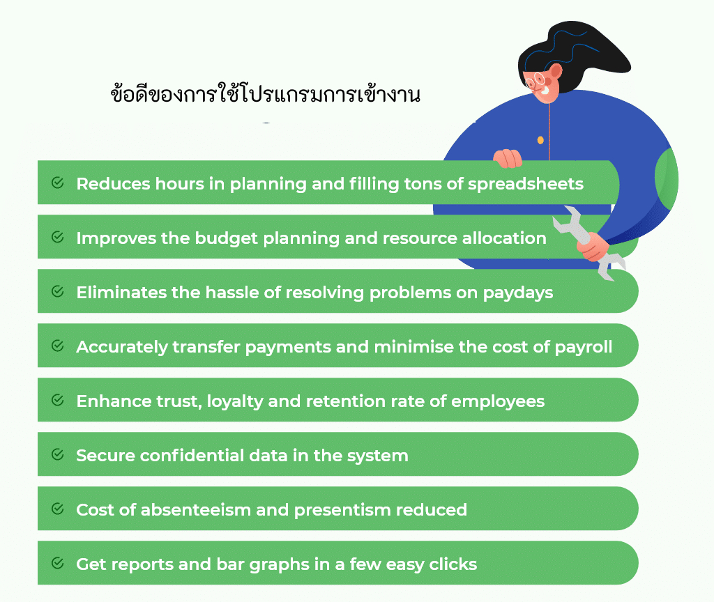 โปรแกรมเข้าออกงาน advantages