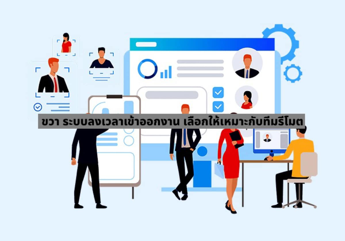 ขวา ระบบลงเวลาเข้าออกงาน