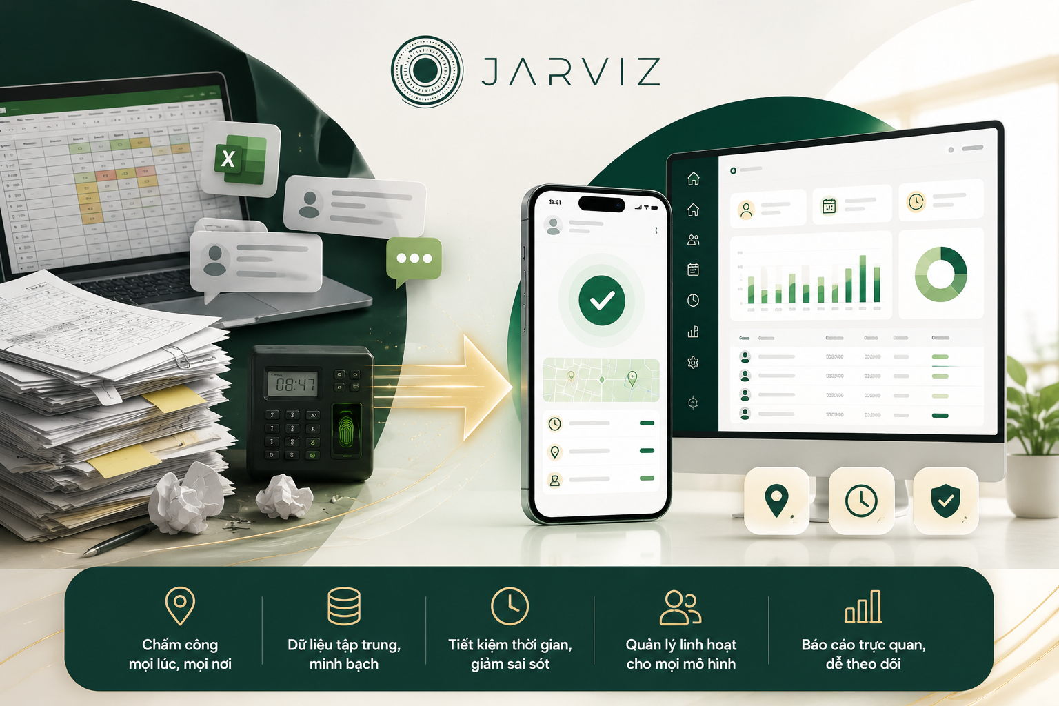 App chấm công nhân viên giúp doanh nghiệp chuyển từ quản lý thủ công sang dữ liệu tập trung