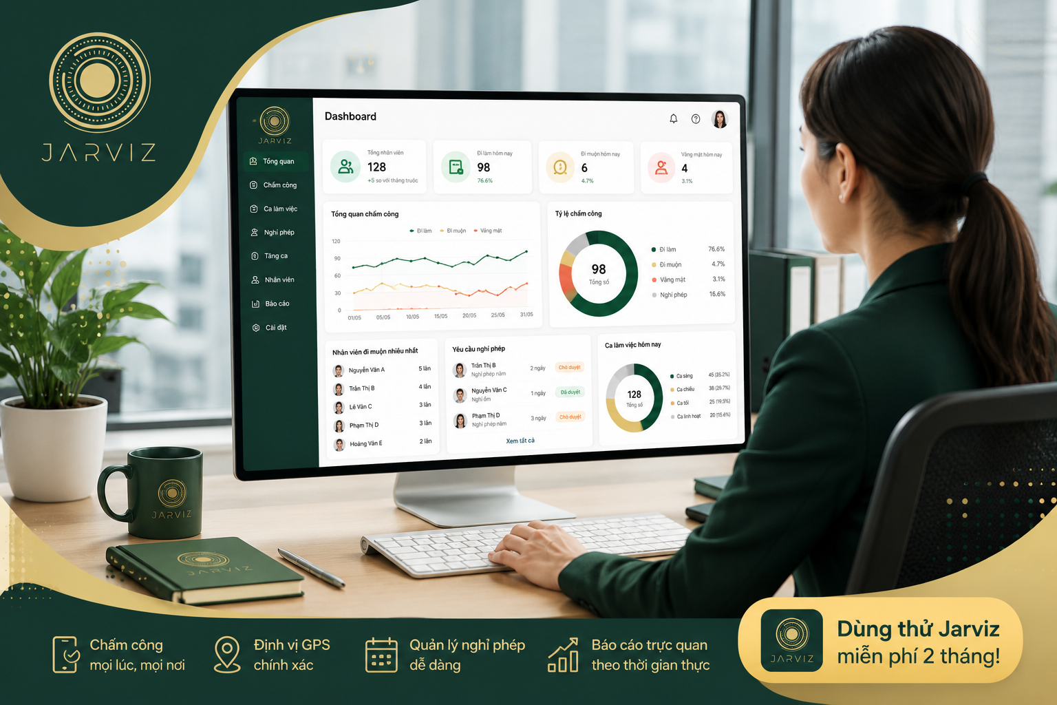 HR quản lý dữ liệu chấm công nhân viên bằng app chấm công doanh nghiệp