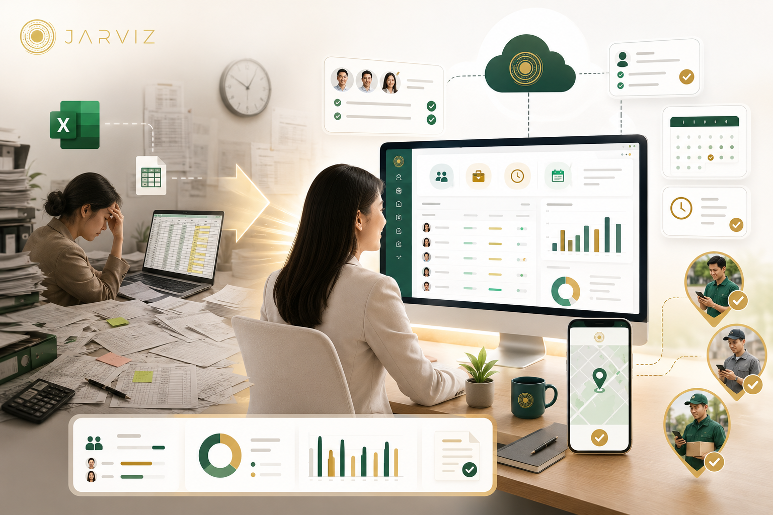 Bảng chấm công online giúp HR giảm thời gian tổng hợp công