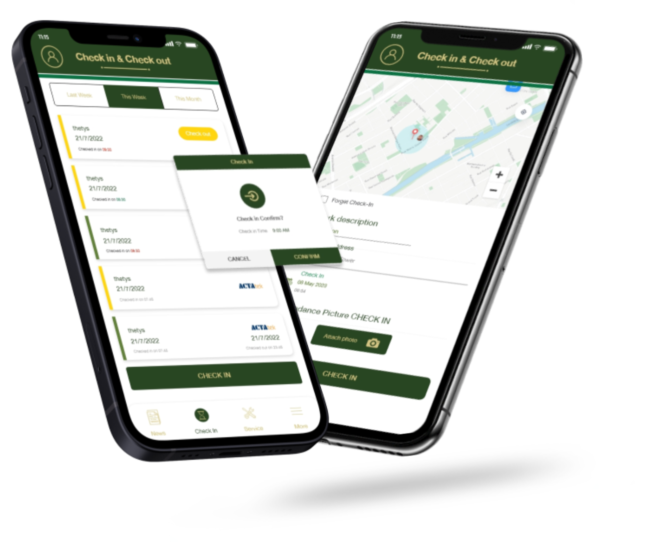 Jarviz check in feature Mockup 