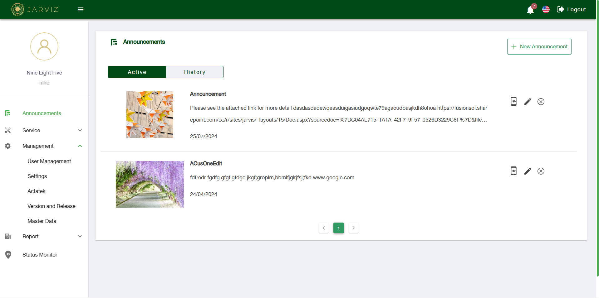 Jarviz management การจัดการแดชบอร์ด Jarviz